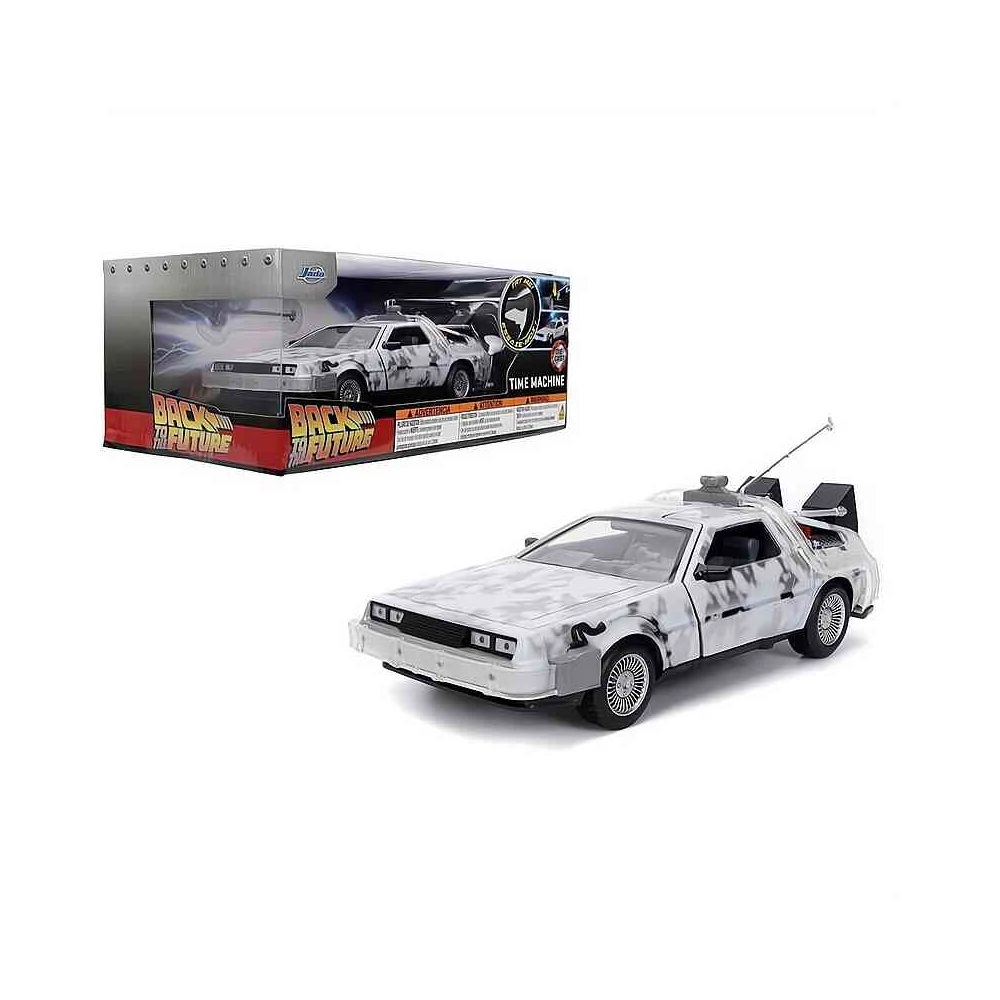 DeLorean Time Machine 1. jeges – Vissza a Jövőbe – 1:24 fém világítós modellautó és játékautó | Jada