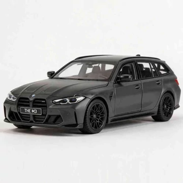 BMW M3 Touring (2023) szürke – 1:24 fém modellautó és játékautó – Bburago