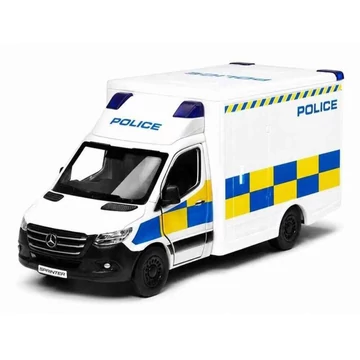 Mercedes-Benz Sprinter Police fehér – 1:48 fém játékautó Kinsmart