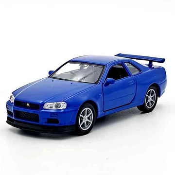 Nissan Skyline GT-R (R34) – 1:34 fém modellautó és játékautó – Welly
