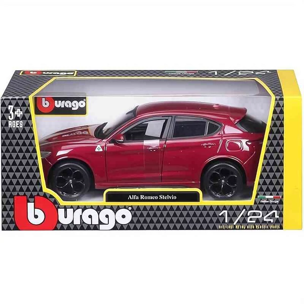 Bburago Alfa Romeo Stelvio 1:24 fém autómodell - Ideális gyűjtőknek és játékra