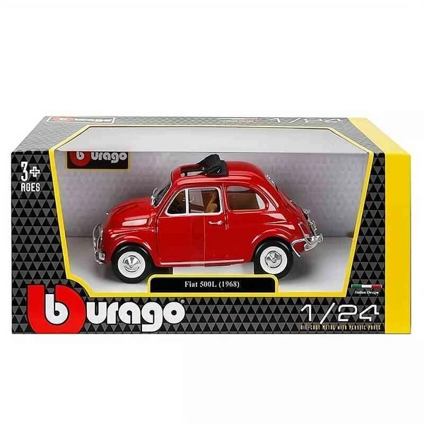 Fiat 500L (1968) – 1:24 fém autómodell és játékautó – Bburago
