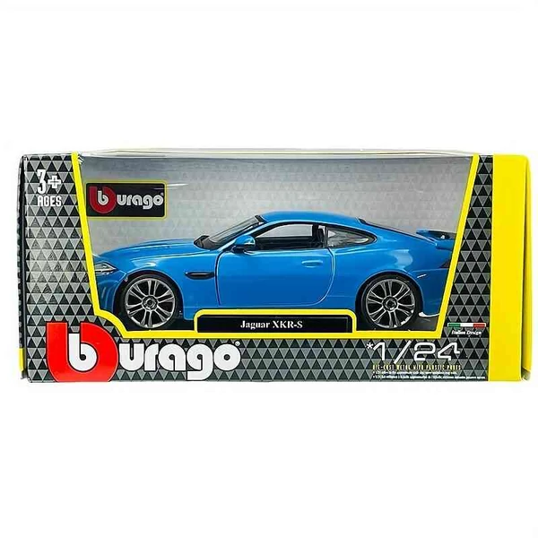 Jaguar XKR-S kék 1:24 méretarányos fém modellautó – Bburago autómodell