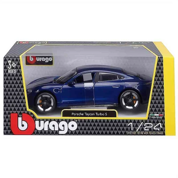 Porsche Taycan kék – 1:24 fém autó modell–  Bburago