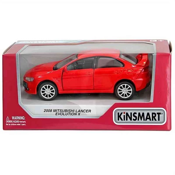 Mitsubishi Lancer Evolution X (2008) – 1:36 fém autó modell – Kinsmart – nyitható ajtókkal