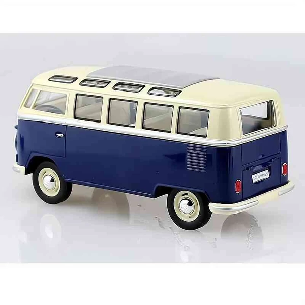 Volkswagen T1 Samba busz (1962) kék, modellautó / játékautó