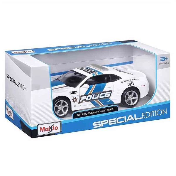 Chevrolet Camaro RS Rendőr (2010) – 1:27 fém modellautó – nyitható ajtókkal