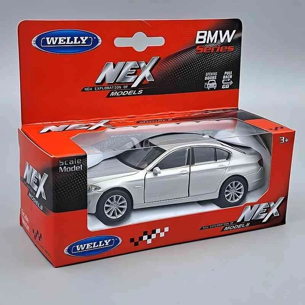 BMW 535i – 1:34 fém autó modell – Welly – nyitható ajtókkal